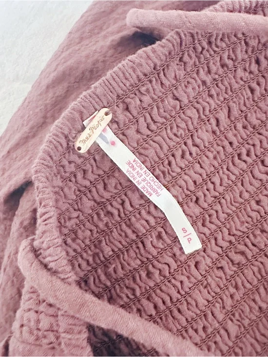 Free People Maisie Midi Brown Floral Embroidered Dress Small Boho Cottage Core - Picture 11 of 11